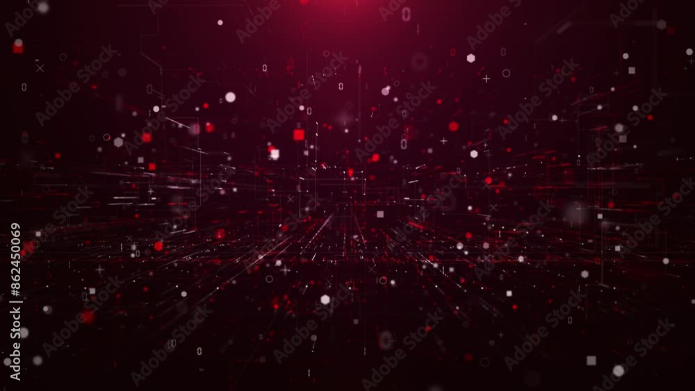 Poster technology digital data network and blockchain connection, digital cyberspace technology abstract ba