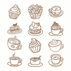Food and drink hand drawn vector