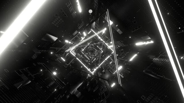 VJ トンネル ワープ 三角形 回転 メタル 白黒 [別Verあり]
