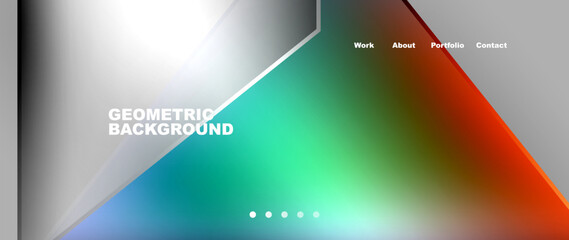 Flowing bright neon gradients geometric abstract background with triangles and lines. Fluid color pattern of color liquid gradient background for wallpaper, banner, background, card, landing page