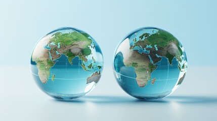 Realistic world map in globe shape with transparent texture and shadow 