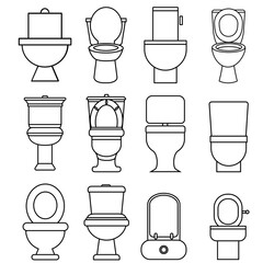 Toilet icon vector set. WC illustration sign collection. Bathroom symbol. restroom logo.