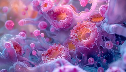 Microscopic images of cancer cells, highlighting their structure and the impact of treatments at a cellular level
