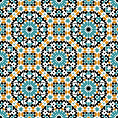 Seamless arabic geometric ornament based on traditional arabic art. Arabian tile. 