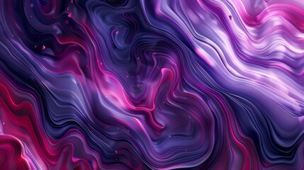 Obraz premium 3d flowing liquid wave red purple background