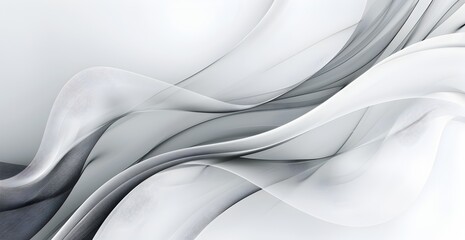 Obraz premium A sleek, modern line art background with flowing curves and subtle gradients in monochrome grey on white, perfect for conveying technology or futuristic designs -