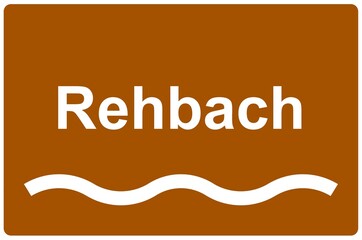 Illustration eines Namensschildes für den Fluss 