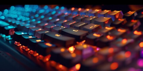 Obraz premium Keyboard closeup. Closeup macro photography.