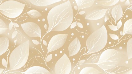 Abstract beige and white leaf pattern on a beige background.