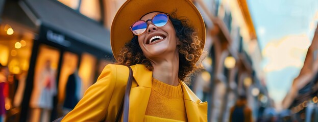 Prompt A person enjoying a luxury shopping spree, stylish boutiques, highend fashion, and happy expressions