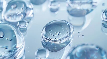 Water drops on a glass surface macro