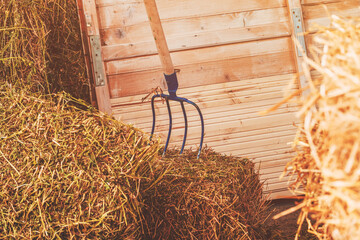 Farm fork in hay bale © Bits and Splits