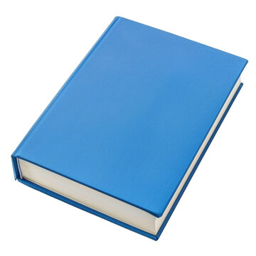 Blue hardcover book cut out isolated on transparent background