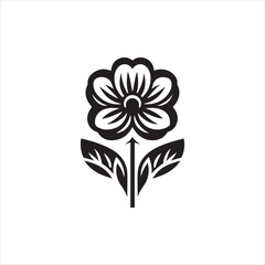 
Flowers. Black silhouettes of flowers isolated on a white background. Vector illustrations
