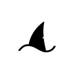 Shark fin icon or logo with a simple and modern design 