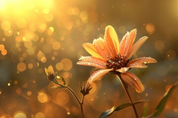 Golden Flower in Bokeh