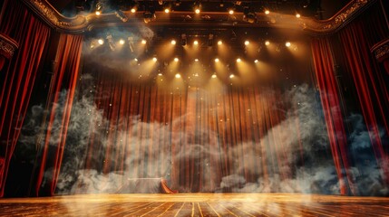 146. A view of a theater stage with actors performing, capturing the drama and emotion of live theater.