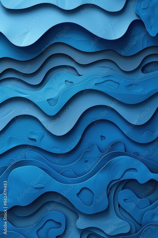 Aufkleber blue abstract background with wavy waves creating a dynamic and flowing pattern