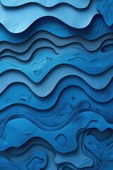 Fototapeta premium Blue abstract background with wavy waves creating a dynamic and flowing pattern