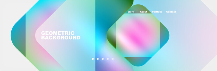 Arrows and squares with bright colors and round angles. Vector Illustration For Wallpaper, Banner, Background, Card, Book Illustration, landing page