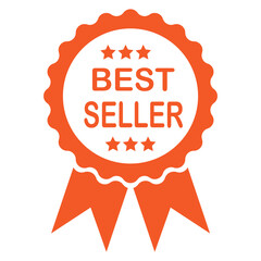 Orange-coloured Best seller label