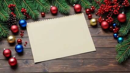 Obraz premium Abstraktion Leeres Blatt für frohe Weihnachten und guten Rutsch ins neue Jahr 16x9. Hintergrund für das Design 3.