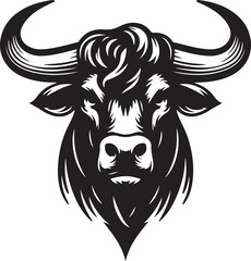 Bull head silhoutte vector style with white background