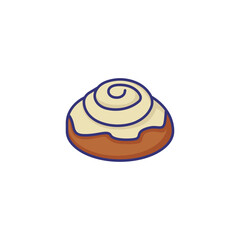 Cinnamon roll line icon. Dessert, snack, pastry. Breakfast concept. Vector illustration can be used for topics like coffeeshop, restaurant, diet