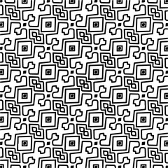 Minimal ornamental background with abstract shapes. Black and white texture. Simple abstract ornament background. Dark repeat design for decor, fabric, cloth.