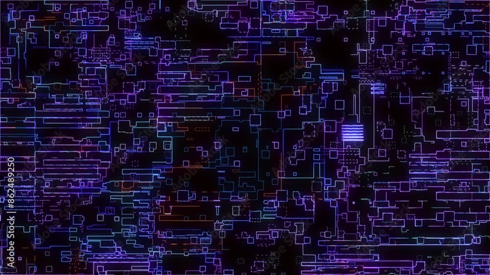 Poster printed circuit board. advanced technology concept visualization: pcb processor microchip, neural ne