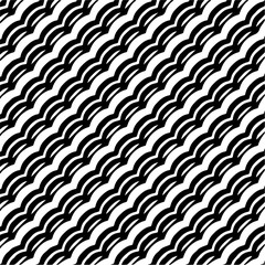 Minimal ornamental background with abstract shapes. Black and white texture. Simple abstract ornament background. Dark repeat design for decor, fabric, cloth.