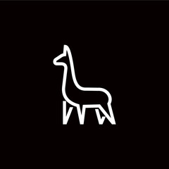 alpaca, llama home logo design simple minimalist modern bold line logo vector illustration © Simple