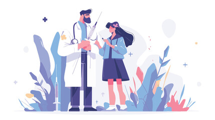 People treatment. Vaccination virus prevention