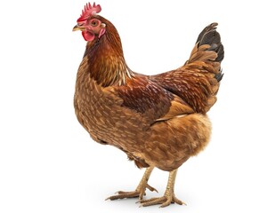 Fototapeta premium Chicken Hen Standing Proudly in Farm Animal Environment