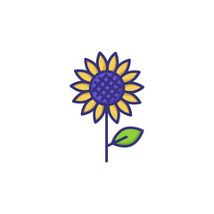 Sunflower line icon. Nature, botany, beauty, Flower concept. Vector illustration can be used for topics like nature, beauty, biology