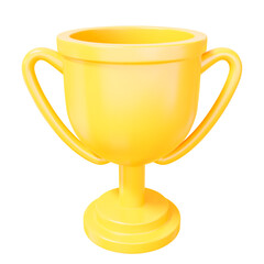 3d realistic yellow trophy cup. Stock vector illustration on isolated background.	
