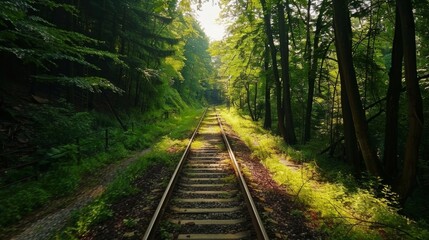 Obraz premium The journey through the forest is a symphony of sights sounds and smells that stimulate the senses.