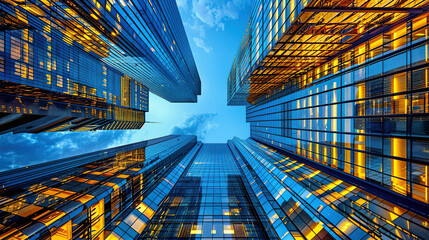 Modern architectural glass facade