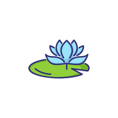 Water lily line icon. Flower, nature, botany. Flower concept. Vector illustration can be used for topics like spring, nature, biology