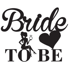 Bride to be girl with diamond heart wedding sign design love 