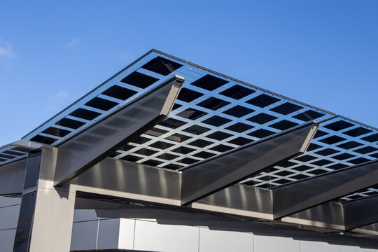 Nahaufnahme von einem Solarcarport