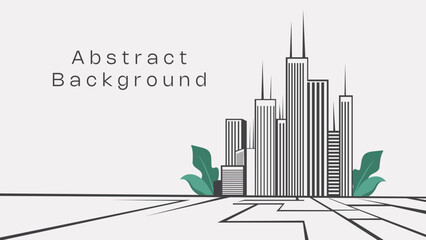 Obraz premium Architectural background with modern buildings and plants. Vector illustration.