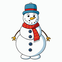 vector illustration of snowman