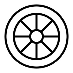 Fototapeta premium Wheel Vector Line Icon Design
