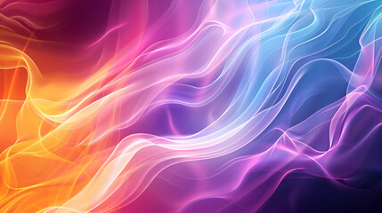 Obraz premium Abstract colorful background with flowing lines and curves, vibrant colors, soft lighting, and a sense of movement. Abstract design wallpaper for artistic expression or creative projects. The design f