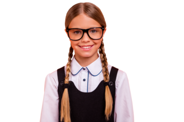 Close-up portrait of her she nice attractive lovely sweet diligent cheerful cheery pre-teen blonde girl isolated on bright vivid shine orange background