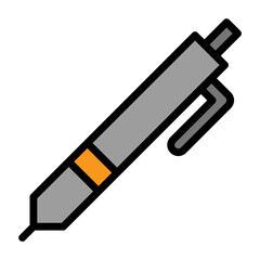 pen icon color or logo illustration outline black style	
