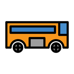 bus icon color or logo illustration outline black style	
