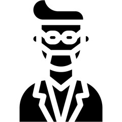 Male, lecturer, professor, scientist, user Icon