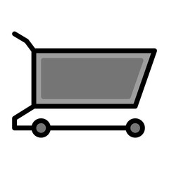 cart icon color or logo illustration outline black style	
